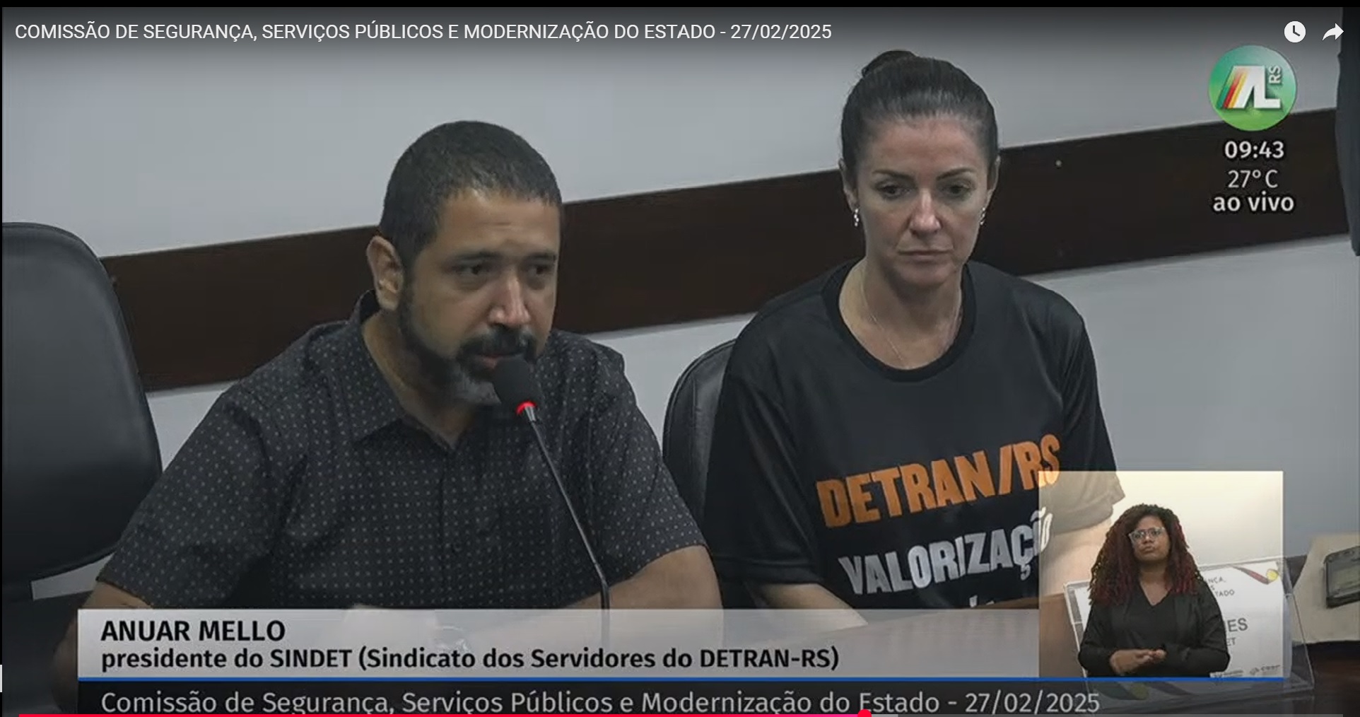 PARTICIPAÇÃO NA COMISSÃO DE SEGURANÇA, SERVIÇOS PÚBLICOS E MODERNIZAÇÃO DO ESTADO - 27/02/2025